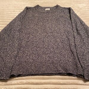 J. Crew Gray and White Knit Pullover